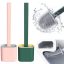 1 Pc (with Sticker) Deep-cleaning Toilet Brush And Holder Set For Bathroom, Silicone Toilet Bowl Brush Non-slip Long Plastic Handle, Flat Head Brush Head To Clean Toilet Corner Easily (random Color)