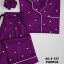 Silk Night Suit For Women With Ponytail (purple )